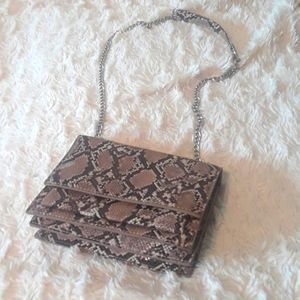 Tan Python Small Shoulder Bag Purse